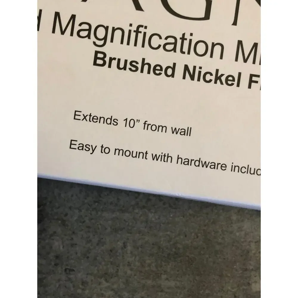 Giagni BNIB Wall‎ Mounted Extending Magnification Mirror Brushed Nickel 2-Sided